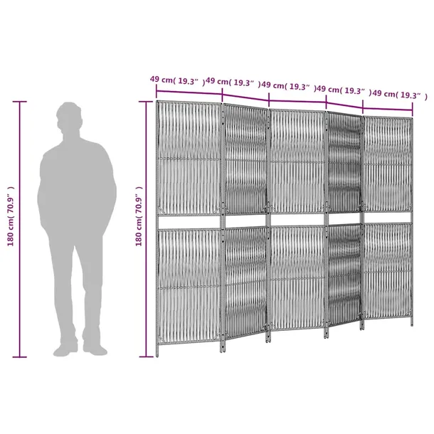 parawan-5-panelowy-bezowy-polirattan-kod-producenta-365383-stan-nowy