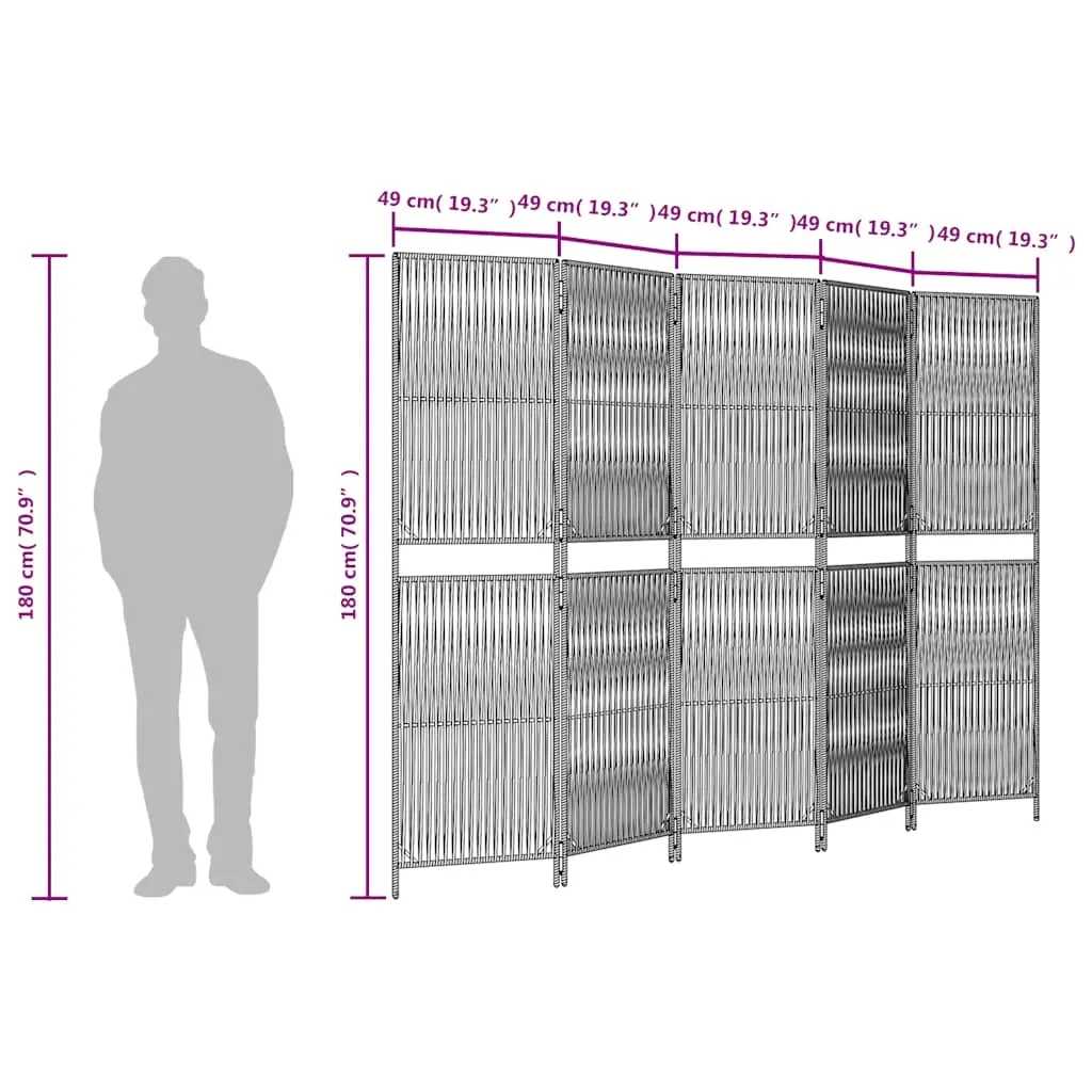 parawan-5-panelowy-bezowy-polirattan-stan-nowy