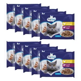 prevital-mokra-karma-dla-kota-kurczak-i-cielecina-10x-4x100g-zestaw