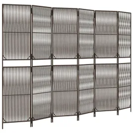 parawan-6-panelowy-brazowy-polirattan