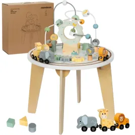 drewniany-okragly-stolik-edukacyjny-z-magnetyczna-kolejka-i-wyrzutnia