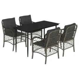 stolik-ogrodowy-rattanowy-140x70-czarny-4-krzesla-szare