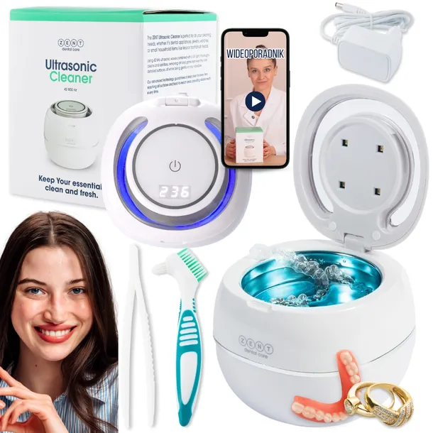 ZENT Ultrasonic Cleaner Myjka Ultradźwiękowa do Protez Biżuterii