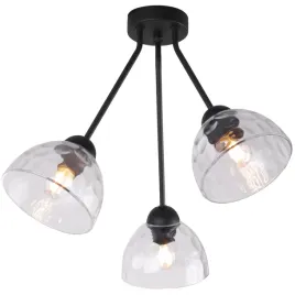 lampa-sufitowa-zyrandol-czarny-szklane-przezroczyste-klosze-loft-do-salonu