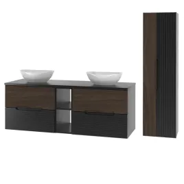 zestaw-lazienkowy-140cm-szafka-blat-regal-umywalka-slupek-czarny-mat-orzech