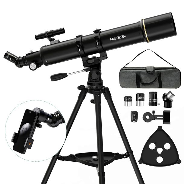 Teleskop astronomiczny NACATIN 90mm dla dzieci początkujących + statyw QxV