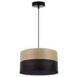 lampa-sufitowa-wiszaca-zyrandol-czarny-abazur-zloty-fornir-drewniany-loft-stan-nowy