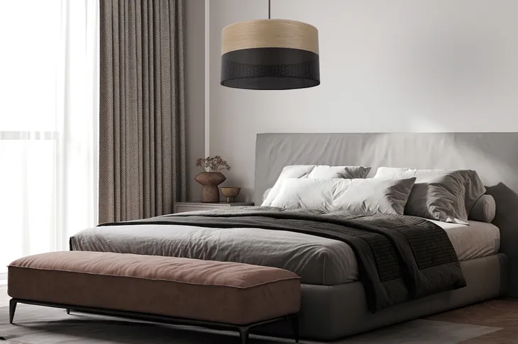 lampa-sufitowa-wiszaca-zyrandol-czarny-abazur-zloty-fornir-drewniany-loft-liczba-punktow-swiatla-1