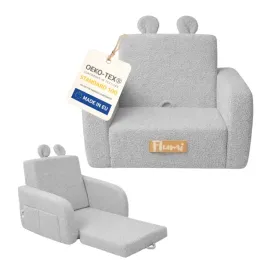 fotelik-dzieciecy-flumi-2w1-rozkladany-baranek-szary