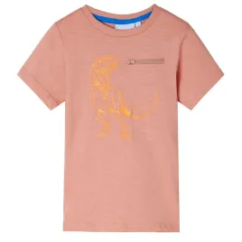 t-shirt-dzieciecy-z-nadrukiem-dinozaura-jasnopomaranczowy-rozmiar-128