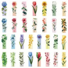 papierowe-zakladki-do-ksiazek-kolorowe-z-motywem-kwiatow-10szt