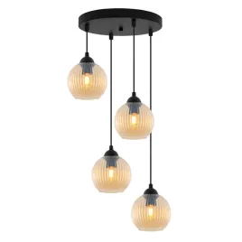 lampa-wiszaca-sufitowa-zyrandol-czarna-miodowe-szklane-kule-nowoczesne-e27