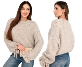 ciemno-bezowy-sweter-damski-z-moherem-i-bufiastym-rekawem