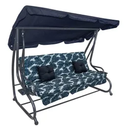 hustawka-ogrodowa-rozkladana-z-daszkiem-materac-2-poduszki-granatowa-dekor