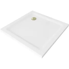 mexen-flat-brodzik-kwadratowy-slim-90-x-90-cm-bialy-syfon-zloty
