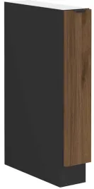 szafka-kuchenna-dolna-cargo-15cm-mona-brazowy-orzech-okapi-i-czarny-korpus