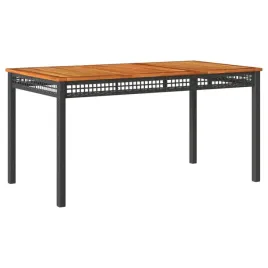 stol-ogrodowy-z-rattanu-pe-i-drewna-akacji-140x80x75-cm-czarno-brazowy