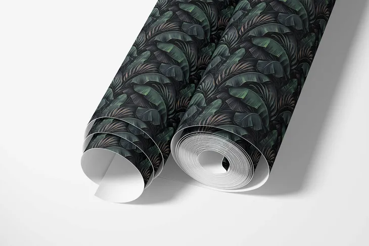 tapeta-na-sciane-ciemne-zielone-liscie-do-jadalni-kuchni-przedpokoju-szerokosc-produktu-50-cm