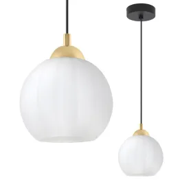 lampa-sufitowa-wiszaca-zyrandol-czarno-zlota-pojedyncza-biala-szklana-kula