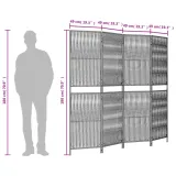 parawan-4-panelowy-czarny-polirattan-kod-producenta-365376-stan-nowy