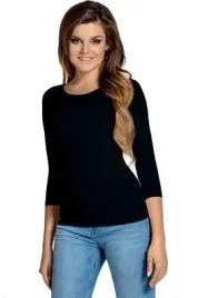 bluzka-damska-jednolita-z-rekawem-3-4-dekolt-okragly-babell-manati-prod-pl