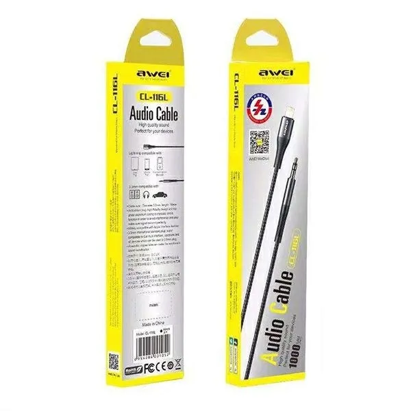 awei-adapter-cl-116l-lightning-jack-3-5szary-dark-grey-stan-nowy