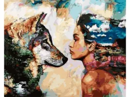 obraz-malowanie-po-numerach-rama-50x40cm-spojrzenie-wilk-i-kobieta