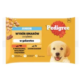 pedigree-junior-saszetka-4x100-g-wybor-smakow-z-ryzem-w-galaretce-mokra