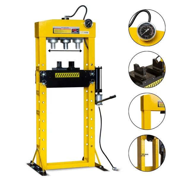 Prasa Warsztatowa Hydrauliczna 30 Ton Pneumatyczno-Ręczna, Spawana WP30