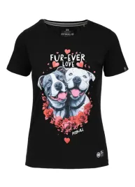 koszulka-damska-t-shirt-pit-bull-fur-ever-love-czarna