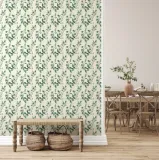 tapeta-na-sciane-zielone-liscie-estetyczne-ecru-tlo-do-kuchni-jadalni-biura-stan-nowy