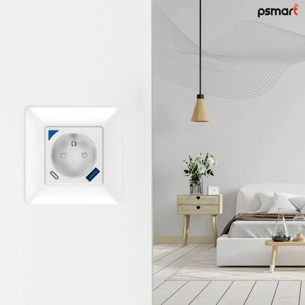 psmart-gniazdo-pomiar-usb-biale-rm-wifi-tuya-rodzaj-gniazdko