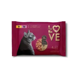 karma-w-saszetkach-dla-kotow-4x85g-z-kurczakiem-i-indykiem-w-sosie-my-love