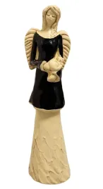 figurka-aniol-stojacy-z-kotem-czarny-37cm-hand-made
