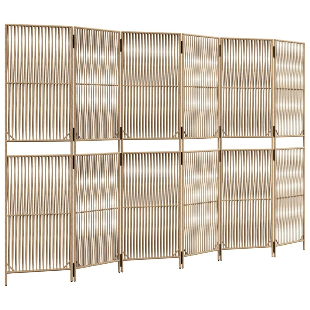 parawan-6-panelowy-bezowy-polirattan-stan-nowy