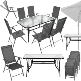 zestaw-mebli-ogrodowych-6-osobowy-szklany-stol-6-skladanych-szarych-krzesel