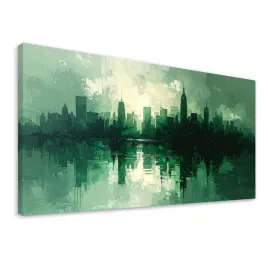 obraz-do-salonu-sypialni-biura-wiezowce-miasto-architektura-zielony