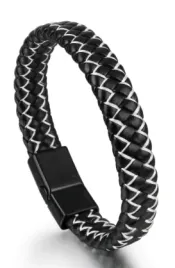 meska-bransoletka-z-magnetycznym-zapieciem-w-kolorze-czarny-21cm