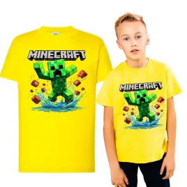 koszulka-dziecieca-minecraft-tshirt-zolty-prezent-na-urodziny-146