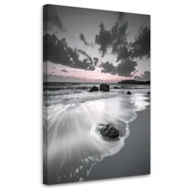 obraz-do-salonu-sypialni-kuchni-biura-plaza-morze-krajobraz-czarno-bialy