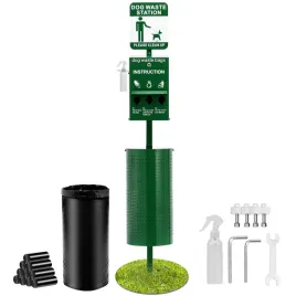 kosz-na-psie-odchody-43l-z-650-workami-i-dozownikiem-montaz-w-gruncie
