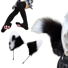 zestaw-uroczy-stroj-futrzany-ogon-uszy-zakolanowki-kot-lis-cosplay-anime-fu