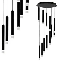lampa-wiszaca-carbon-12w-modul-led-kaskada-tuby-sople-12-punktowa
