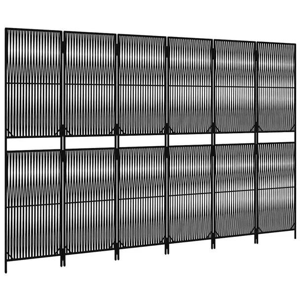 parawan-6-panelowy-czarny-polirattan-stan-nowy