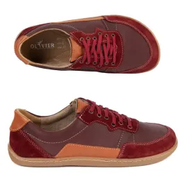 barefoot-damskie-skorzane-alma-miejskie-buty-casual-zero-drop-bordowe