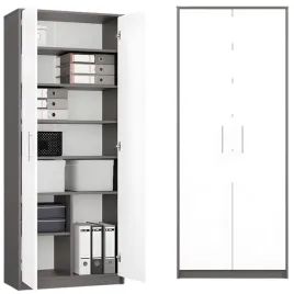 regal-biurowy-dwudrzwiowy-zamykany-8-polek-do-biura-pokoju-antracyt-bialy