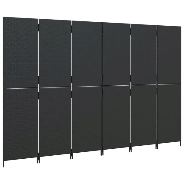 parawan-6-panelowy-czarny-polirattan-stan-nowy