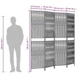 parawan-4-panelowy-szary-polirattan-kod-producenta-365394-stan-nowy