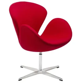 fotel-swan-wool-premium-czerwony-welna-podstawa-stal