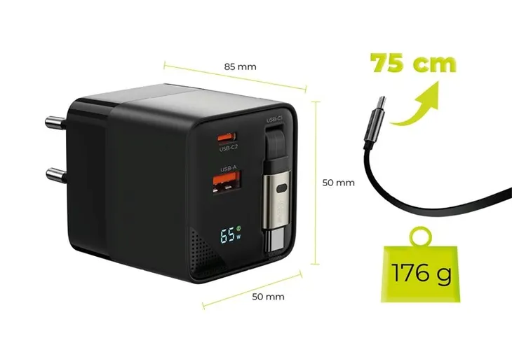 mobile-origin-65w-gan-display-charger-pw2-usb-c-self-retracting-cable-u-stan-nowy-producent-bez-marki